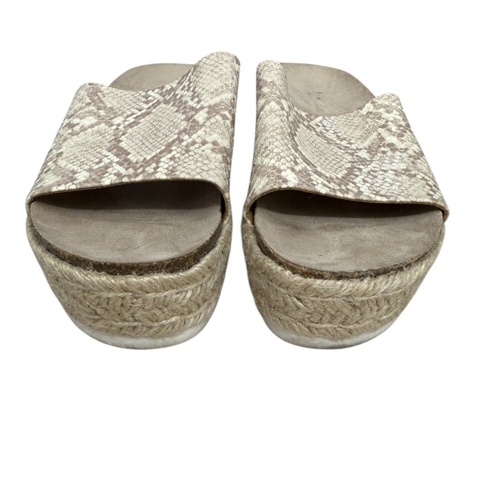 DV Dolce Vita Ismerelda Women's Slide Snake skin Print Sandals Beige Size 9 - Picture 3 of 7